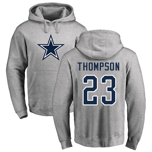 Men Dallas Cowboys Ash Darian Thompson Name and Number Logo 23 Pullover NFL Hoodie Sweatshirts